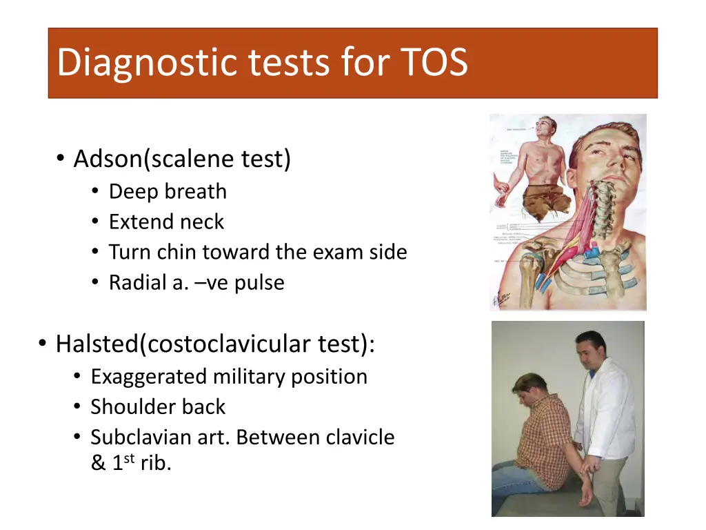 diagnostic tests for tos