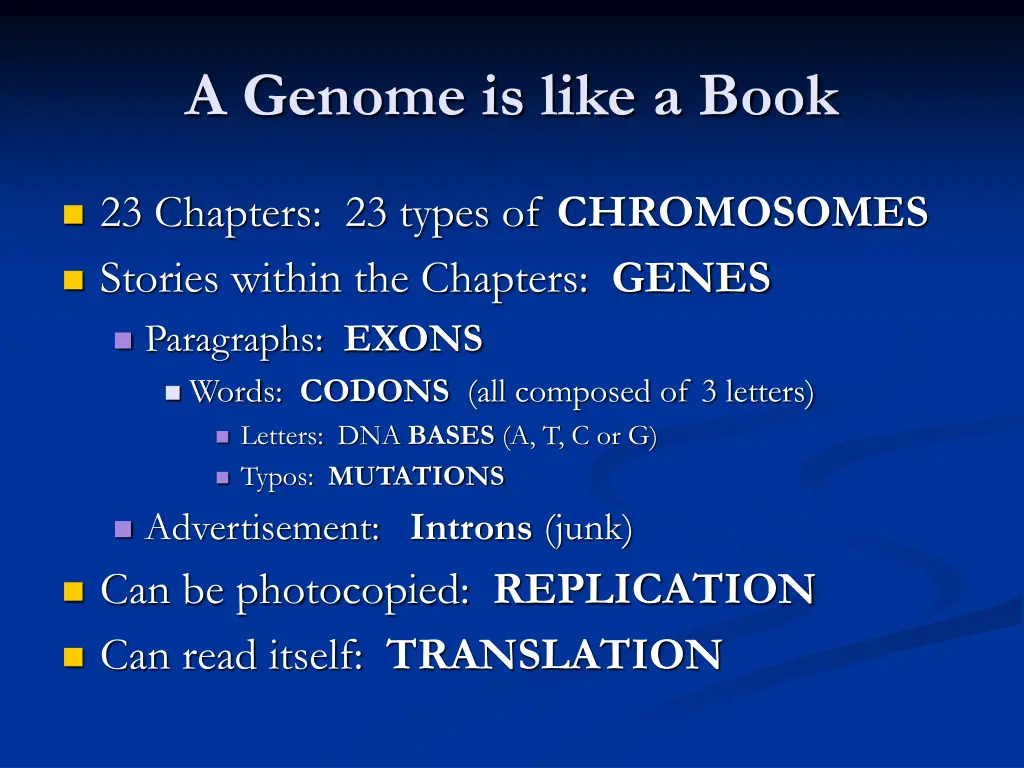 a genome is like a book