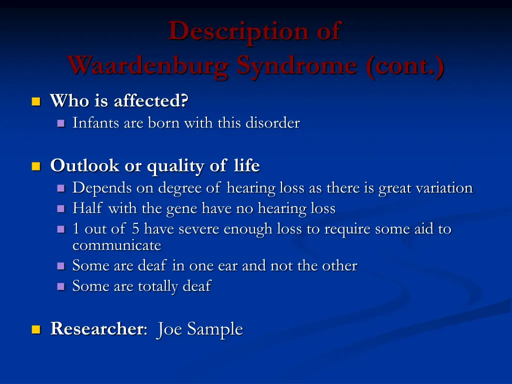 description of