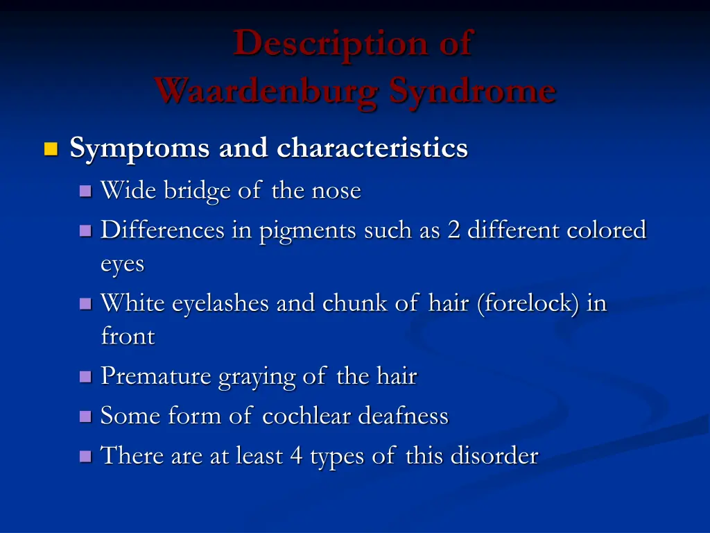 description of waardenburg syndrome