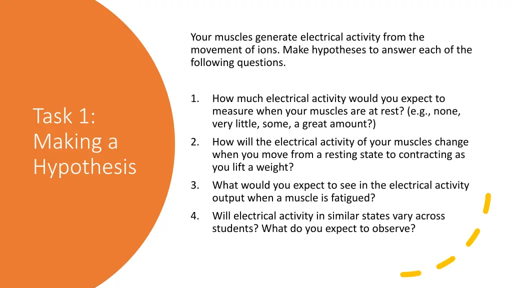your muscles generate electrical activity from