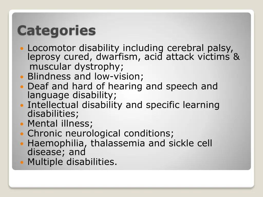 categories