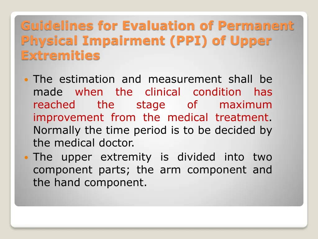 guidelines for evaluation of permanent physical 1