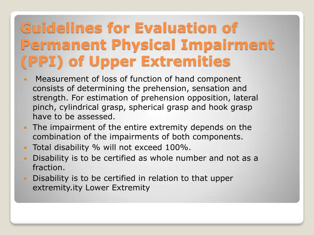 guidelines for evaluation of permanent physical 2