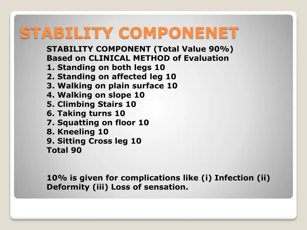 stability componenet stability component total