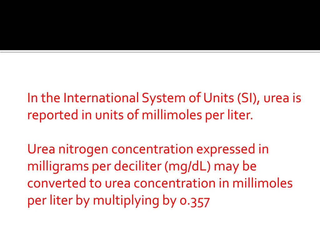 in the international system of units si urea