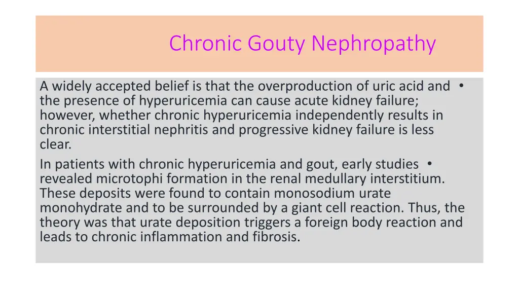 chronic gouty nephropathy