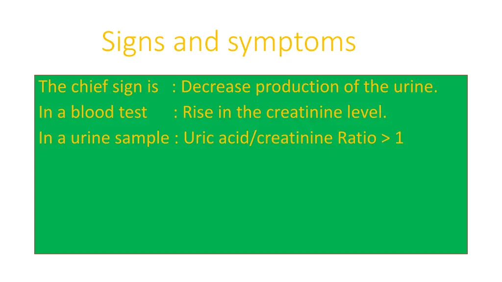 signs and symptoms