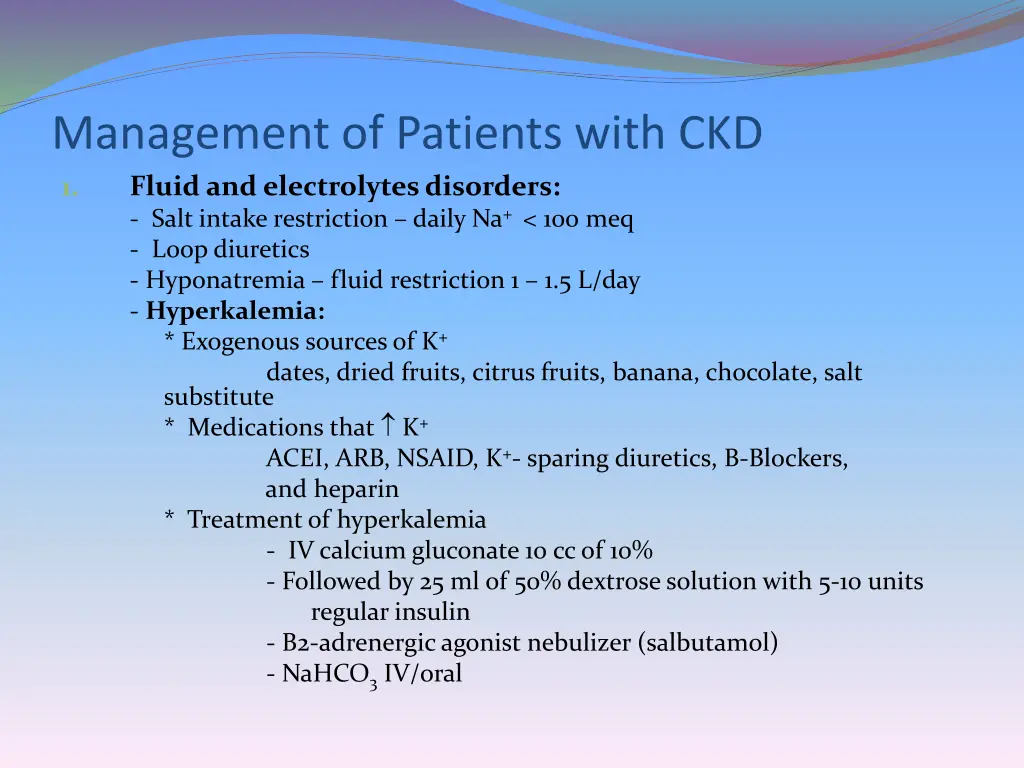 management of patients with ckd fluid