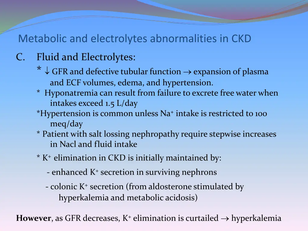 metabolic and electrolytes abnormalities in ckd 1