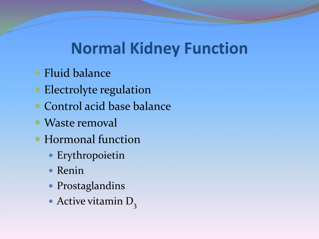 normal kidney function