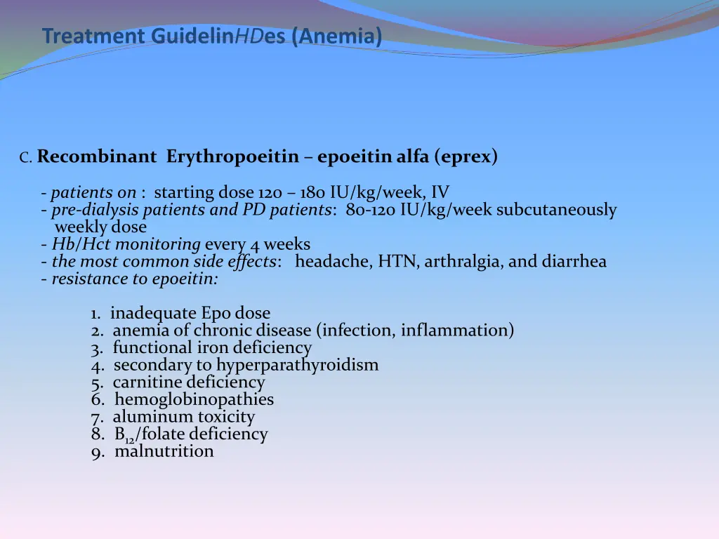 treatment guidelin hd es anemia
