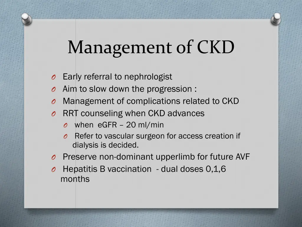 management of ckd
