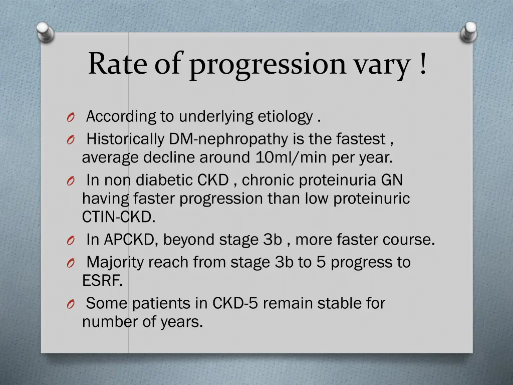 rate of progression vary