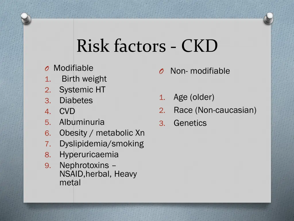 risk factors ckd