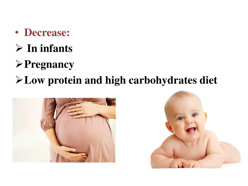 decrease in infants pregnancy low protein