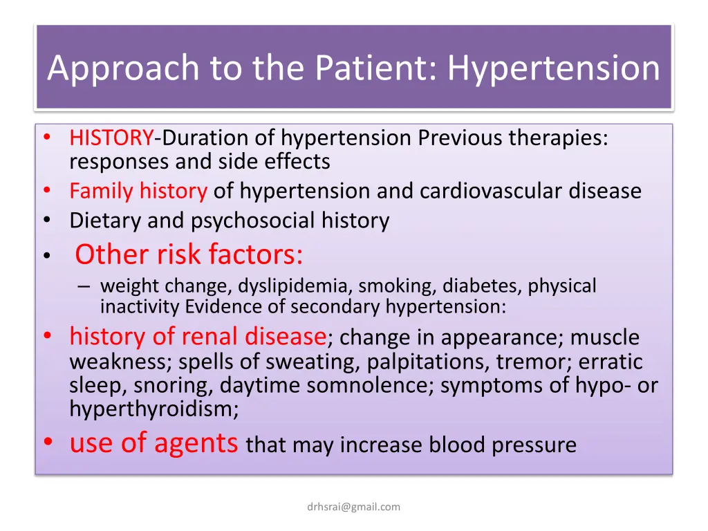 approach to the patient hypertension
