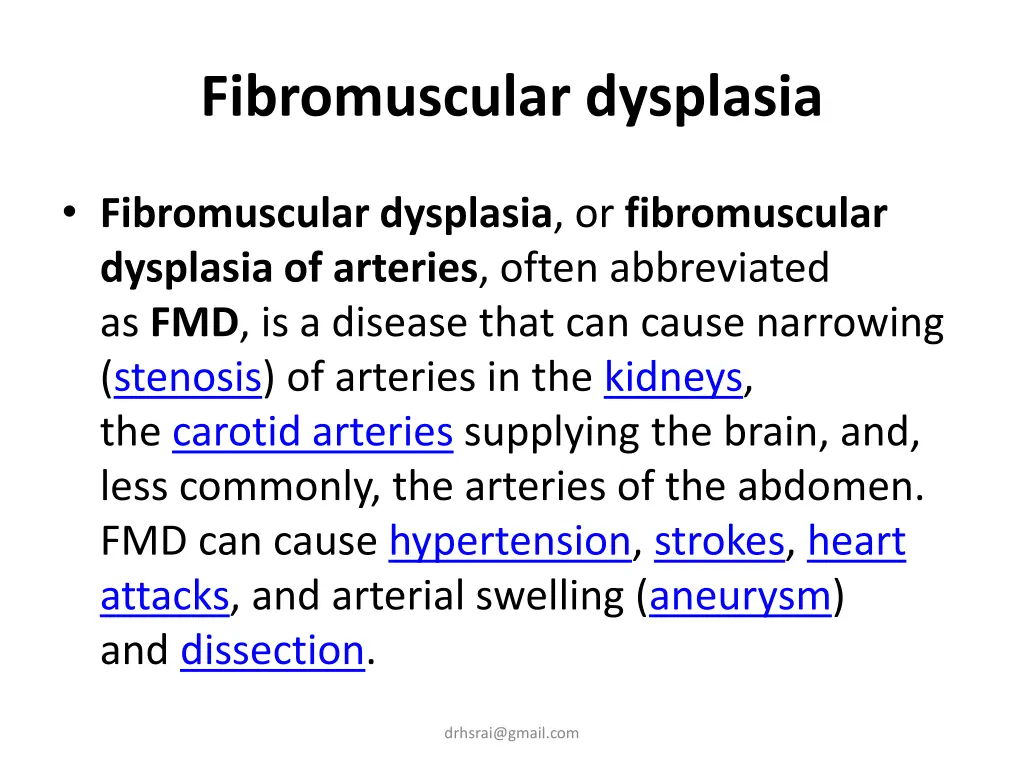 fibromuscular dysplasia