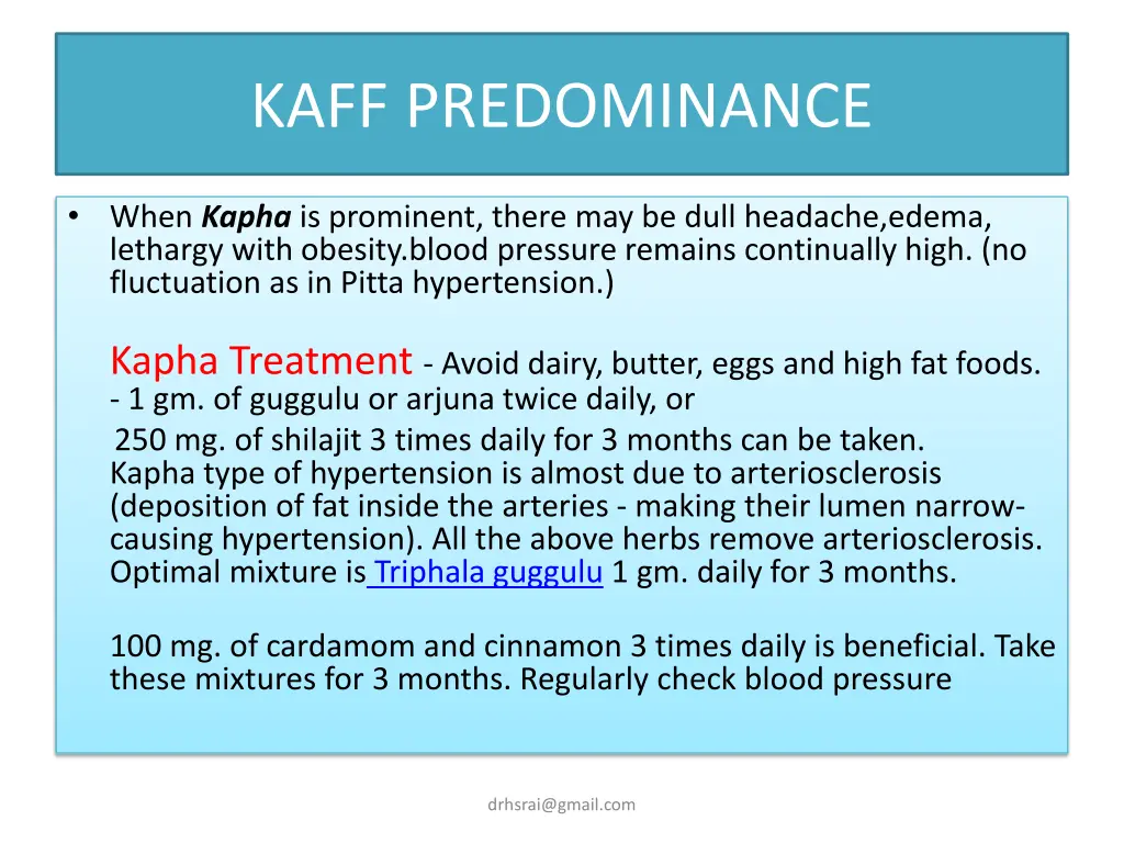 kaff predominance