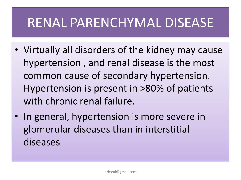 renal parenchymal disease