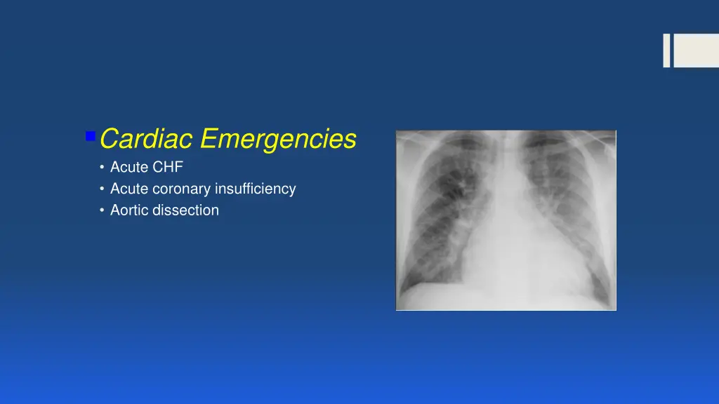 cardiac emergencies acute chf acute coronary