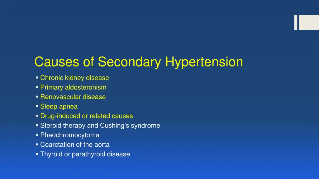 causes of secondary hypertension