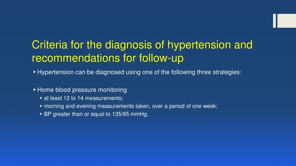 criteria for the diagnosis of hypertension 2