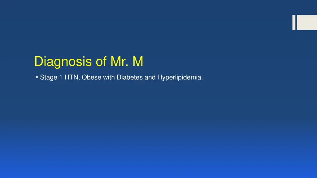 diagnosis of mr m