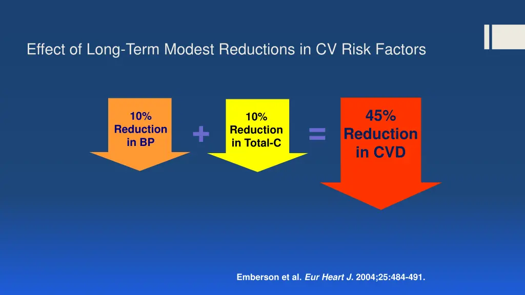 effect of long term modest reductions in cv risk