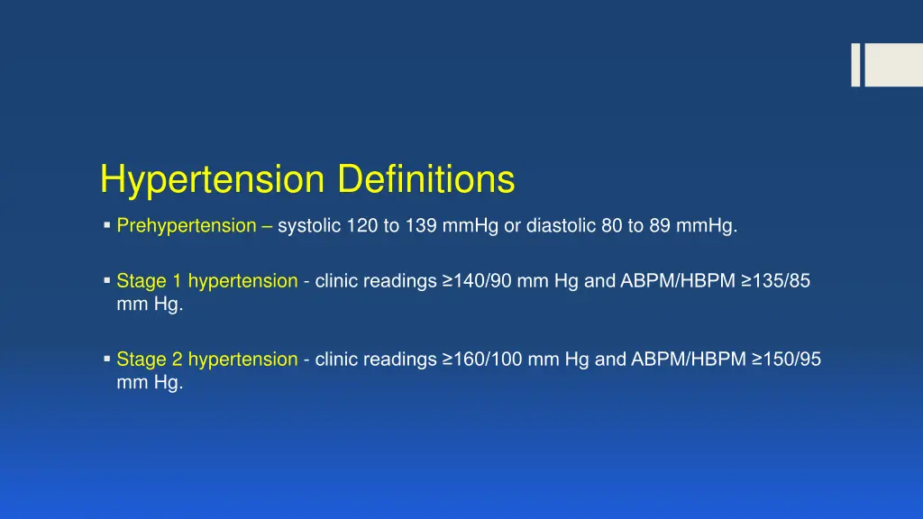 hypertension definitions