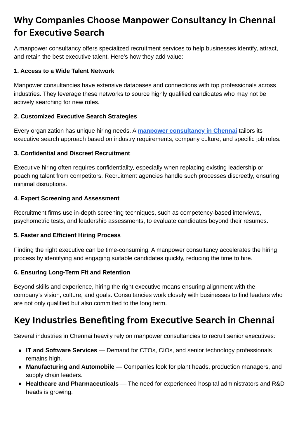 why companies choose manpower consultancy