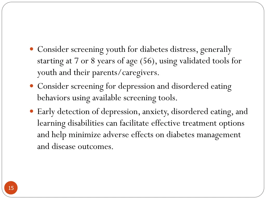 consider screening youth for diabetes distress