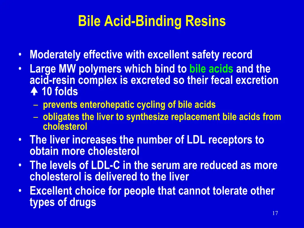 bile acid binding resins