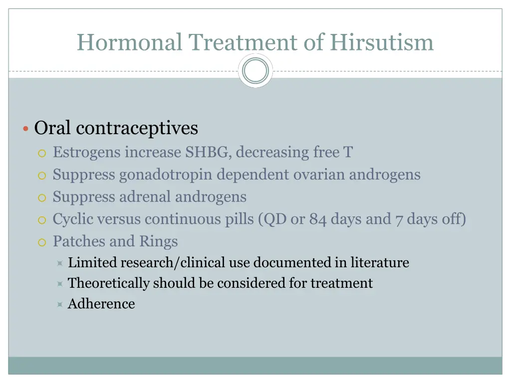 hormonal treatment of hirsutism