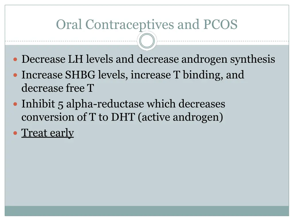 oral contraceptives and pcos