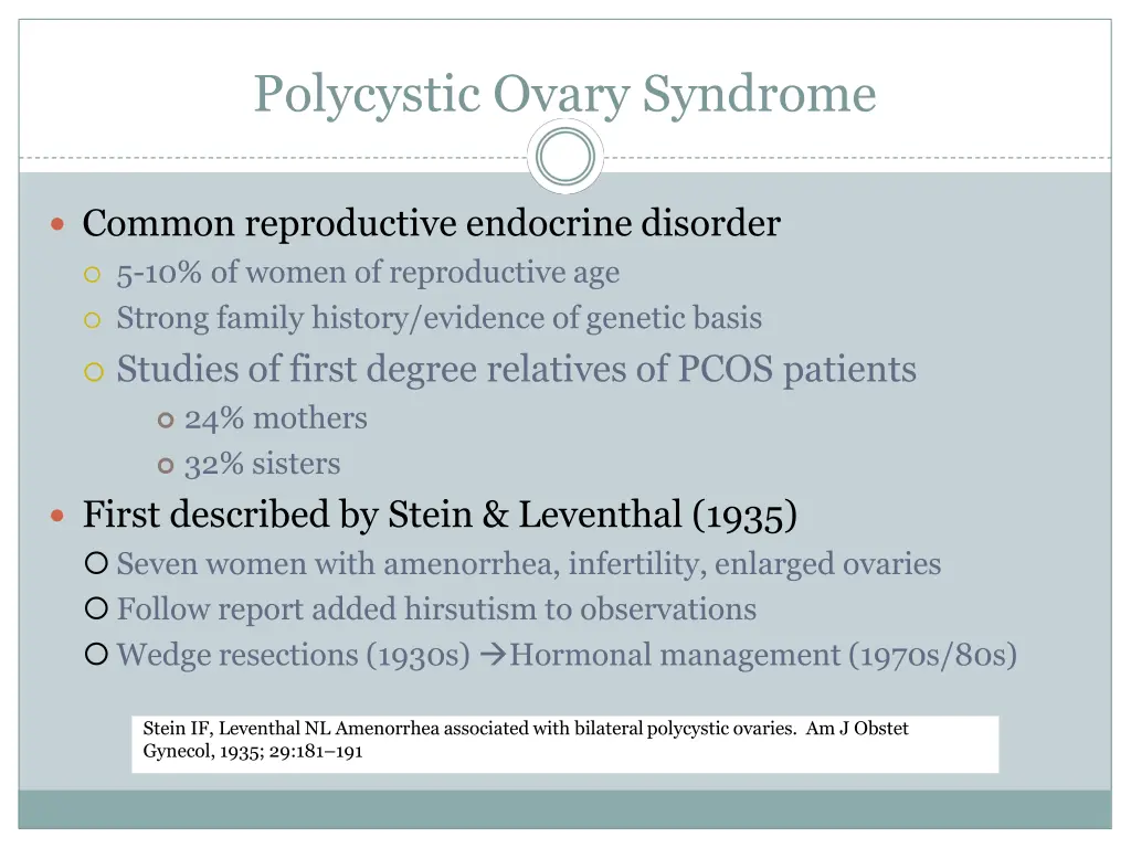 polycystic ovary syndrome