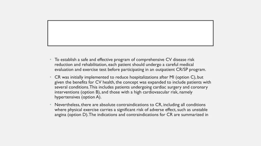 to establish a safe and effective program