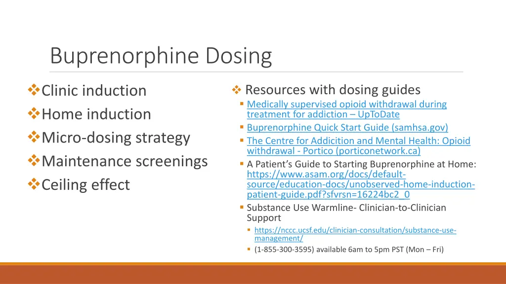 buprenorphine dosing