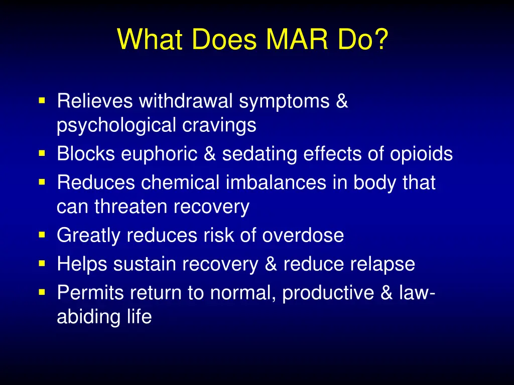 what does mar do
