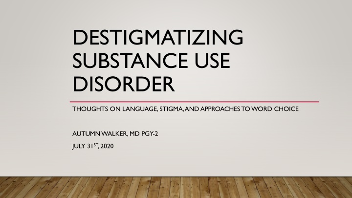 destigmatizing substance use disorder