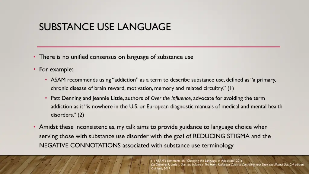 substance use language
