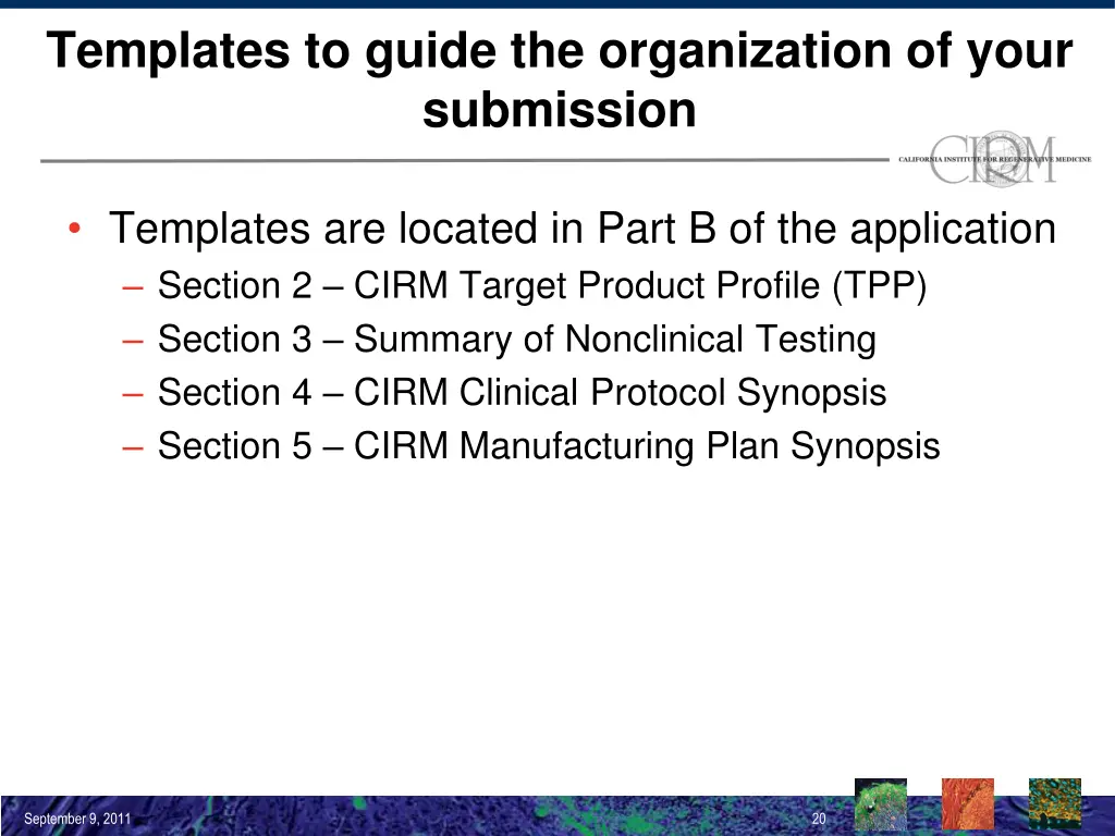 templates to guide the organization of your