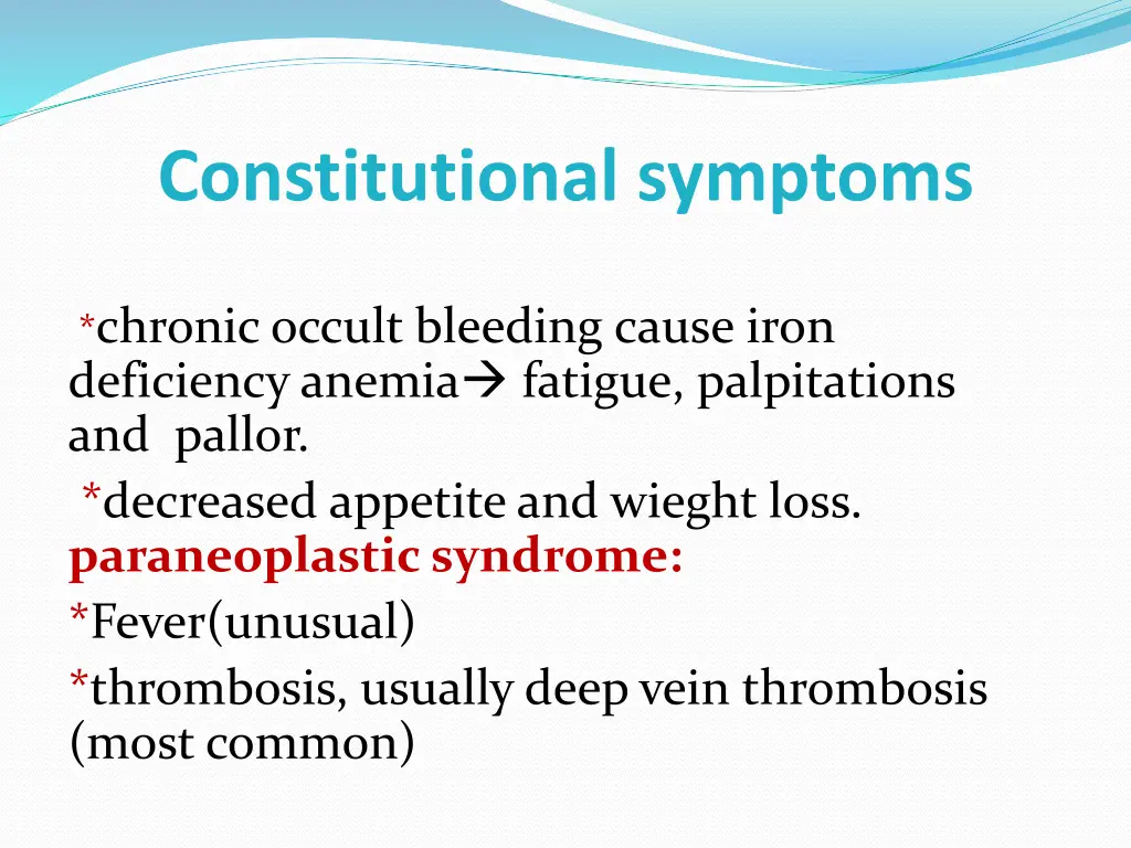constitutional symptoms
