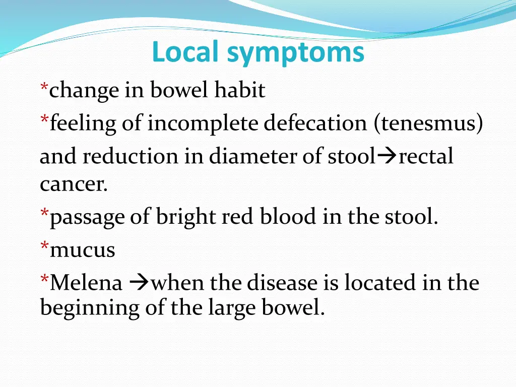local symptoms