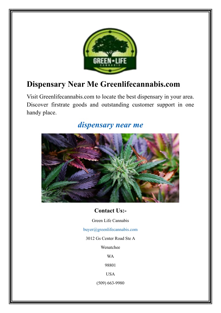 dispensary near me greenlifecannabis com