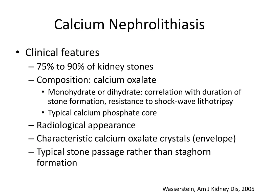 calcium nephrolithiasis