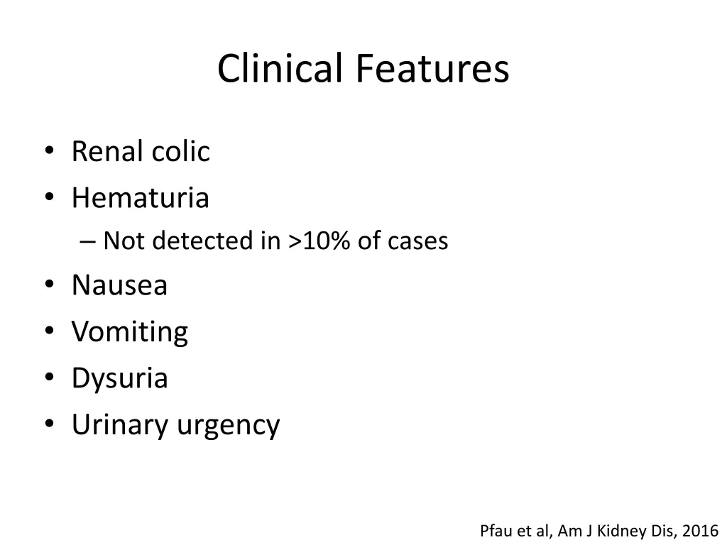 clinical features