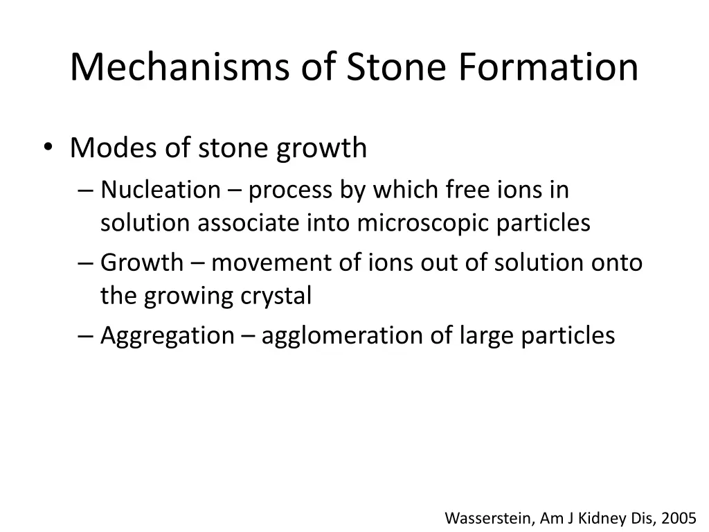mechanisms of stone formation 1