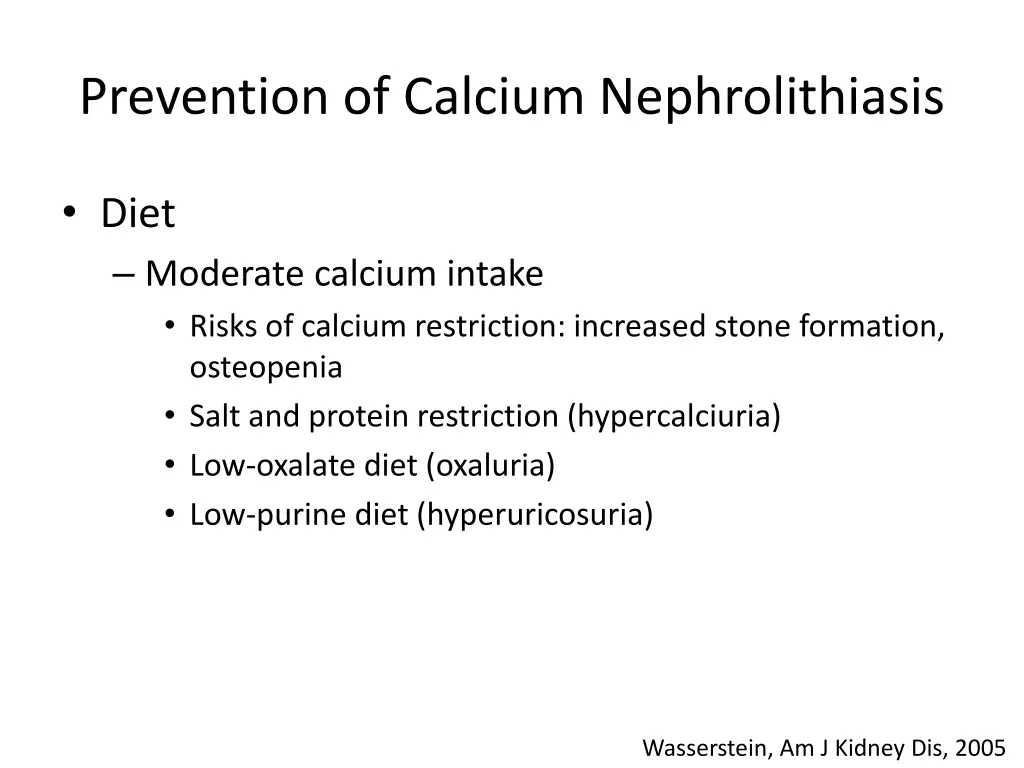 prevention of calcium nephrolithiasis 1