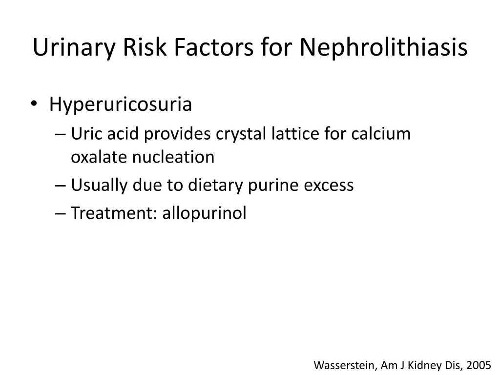 urinary risk factors for nephrolithiasis 4